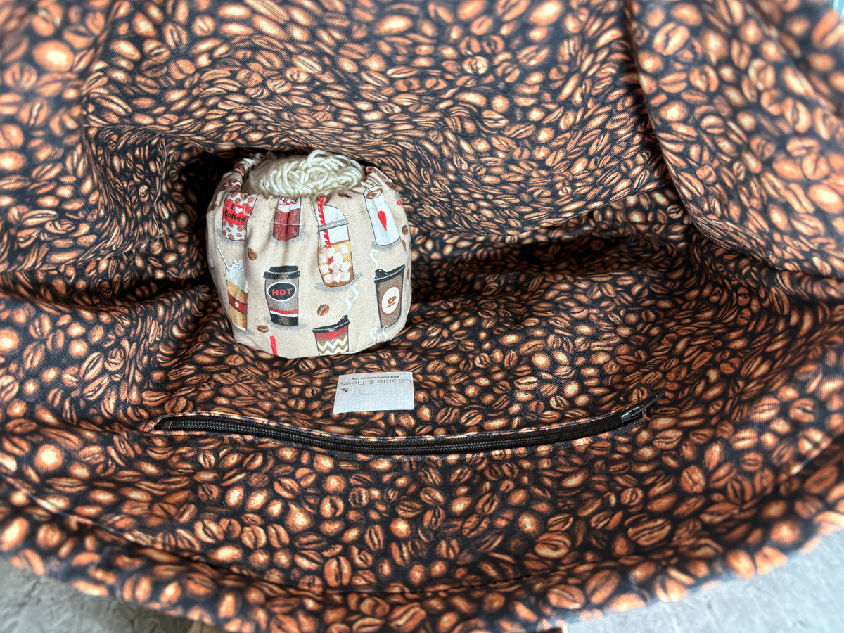 Cup of Warmth Handled Drawstring Bag