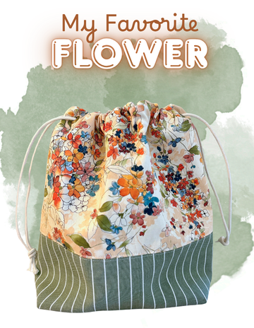 My Favorite Flower Drawstring Bag