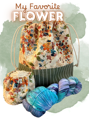 My Favorite Flower Drawstring Bag
