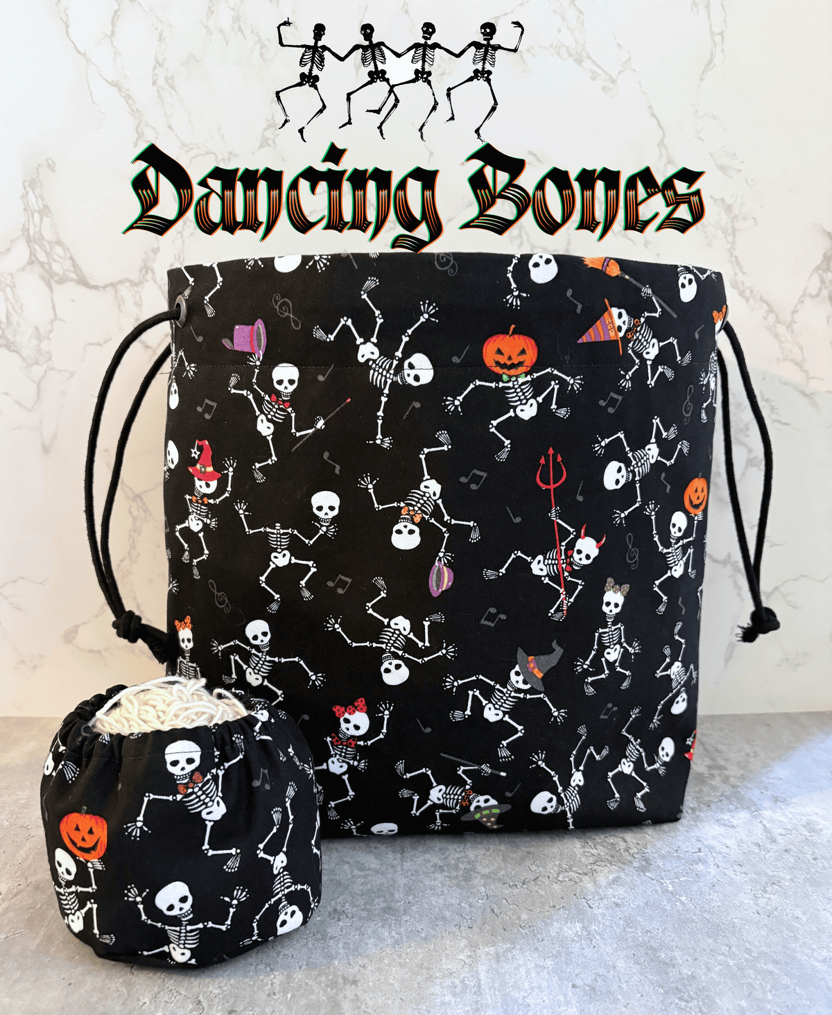 Dancing Bones Drawstring Bag