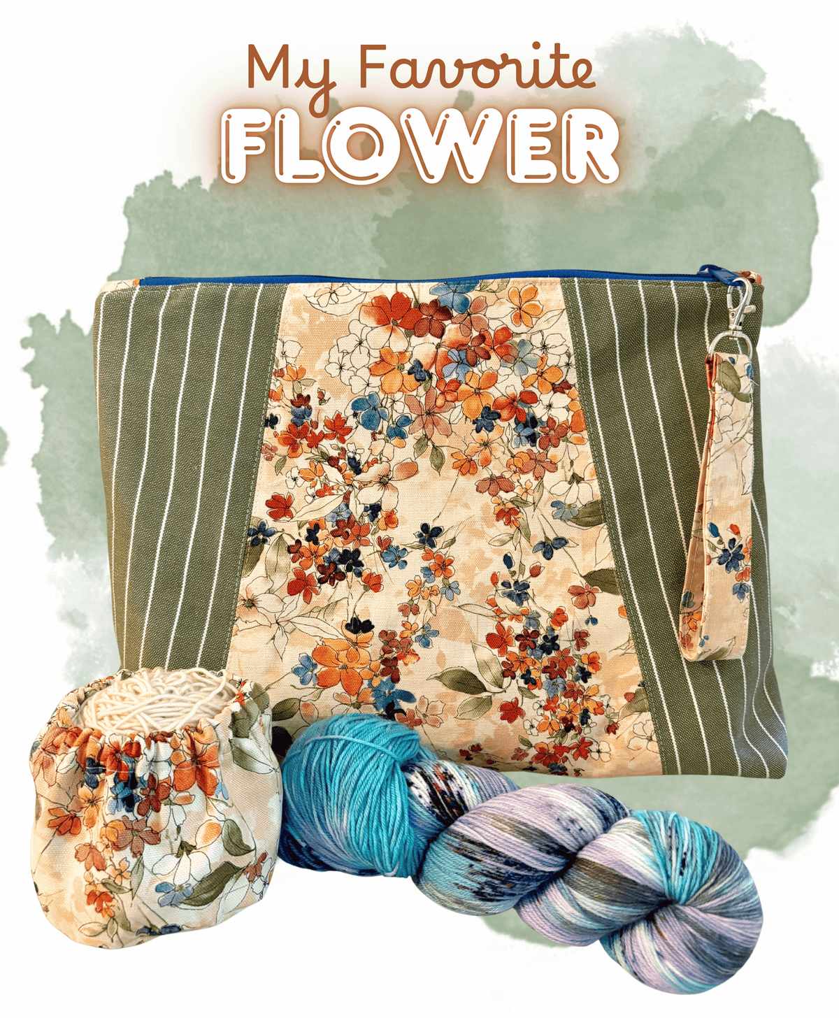 My Favorite Flower Medium Zipper Bag
