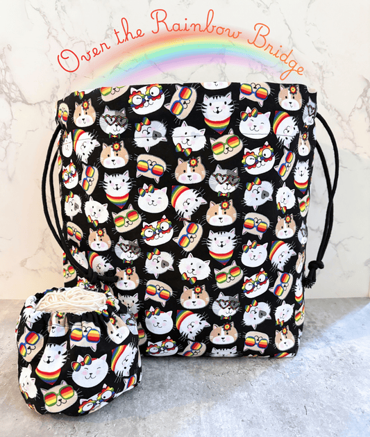 Over the Rainbow Bridge Drawstring Bag